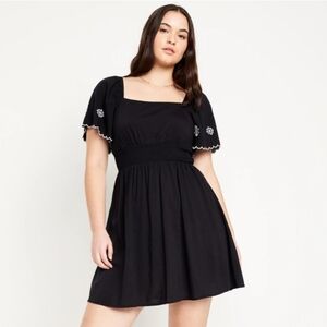 NWT-Waist Defined Flutter Sleeve Mini Dress